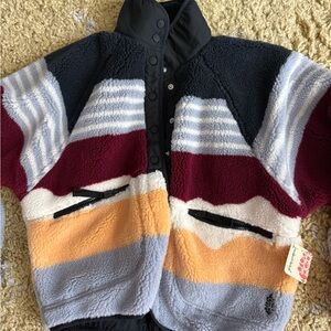 Free People Hit The Slopes Printed Fleece in Papaya Combo + Run Stripe